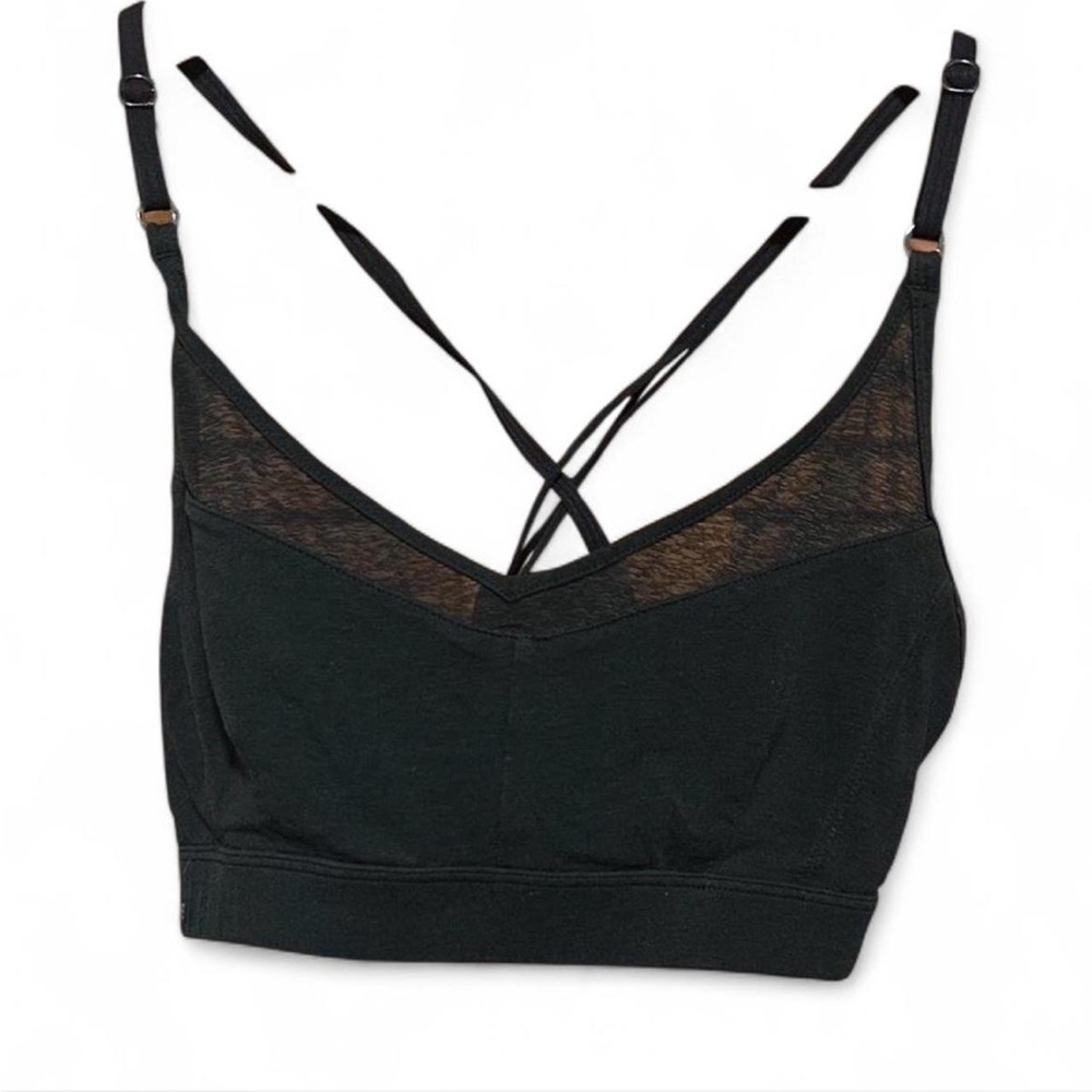 Lole Black Sports Bra with Sheer Detail